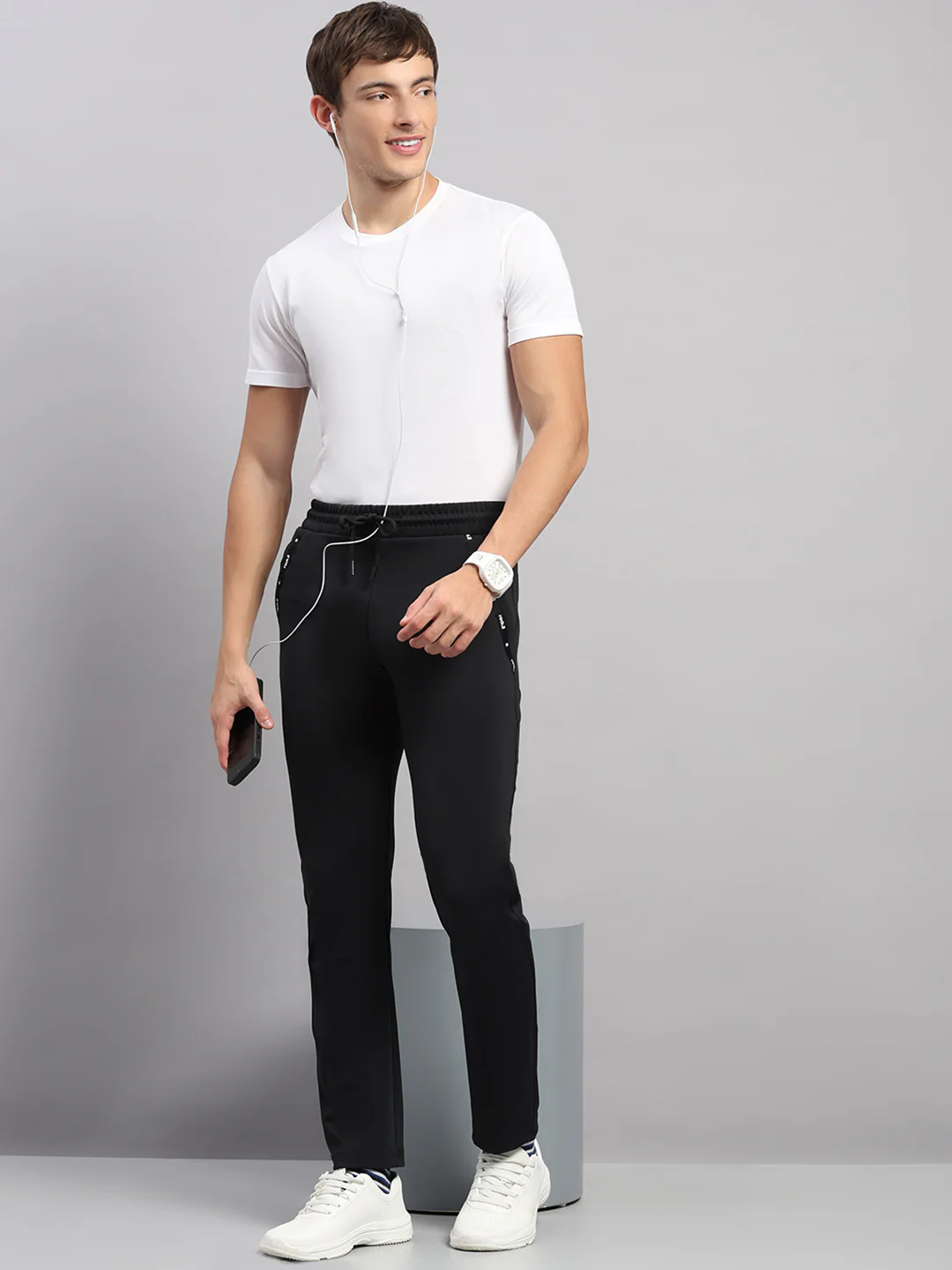 Rock.it Men Black Self Design Slim Fit Winter Lower - Image 2