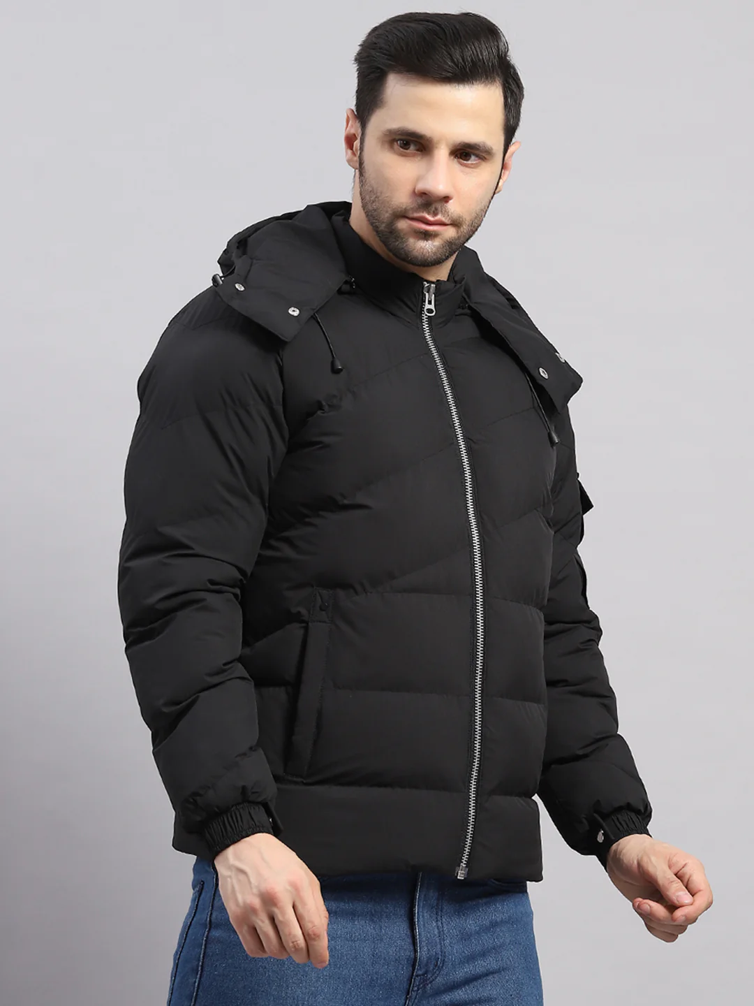 Rock.it Men Black Solid Collar Full Sleeve Jacket - Image 4