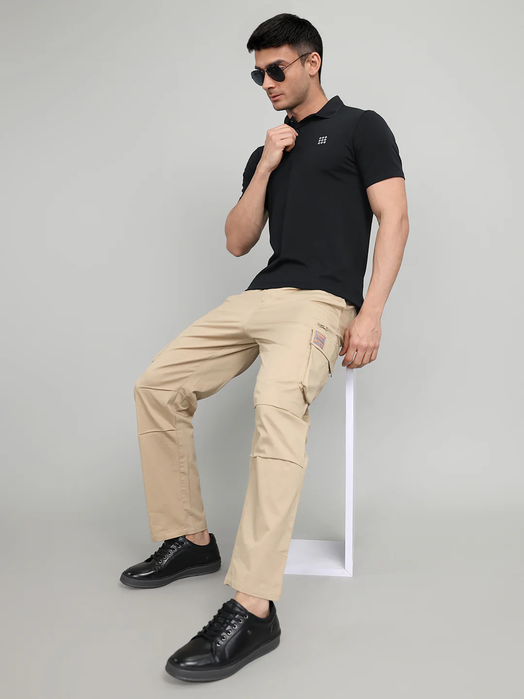 Rock.it Men Black Solid Collar Half Sleeve T-Shirt - Image 6