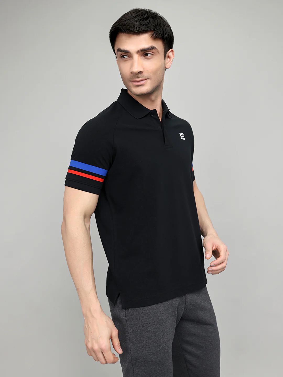 Rock.it Men Black Solid Collar Half Sleeve T-Shirt - Image 3