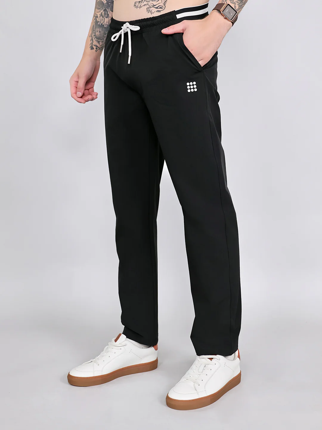Rock.it Men Black Solid Regular Fit Lower - Image 5