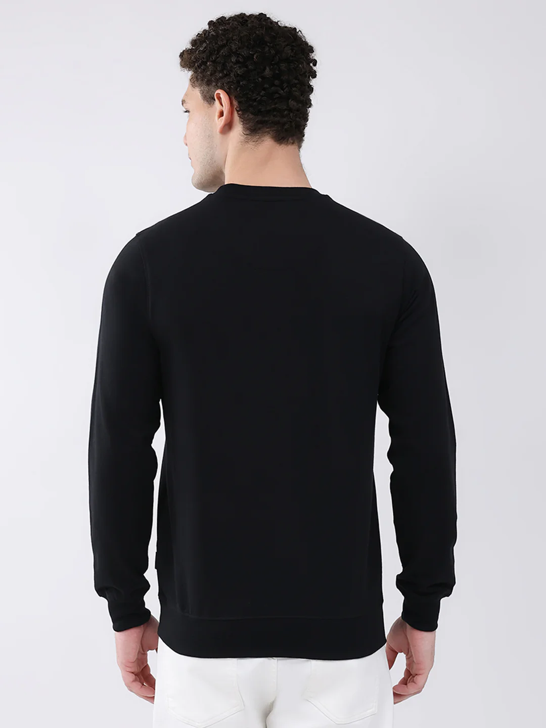 Rock.it Men Black Solid Round Neck Full Sleeve Sweatshirt - Image 5
