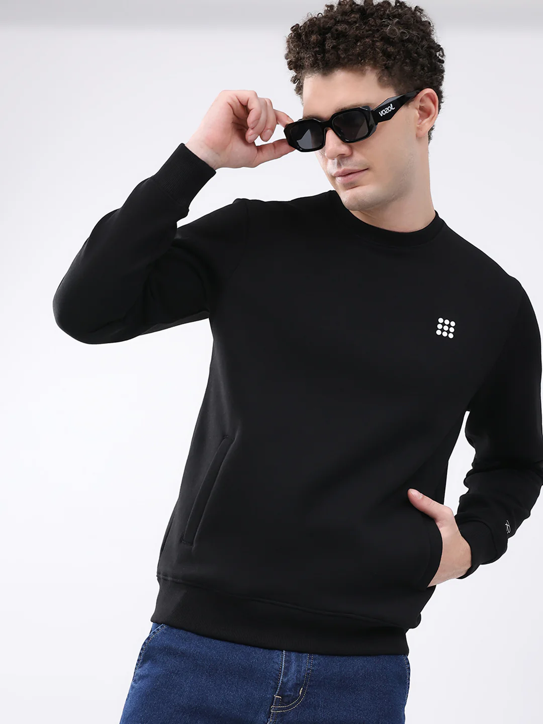 Rock.it Men Black Solid Round Neck Full Sleeve Sweatshirt - Image 6
