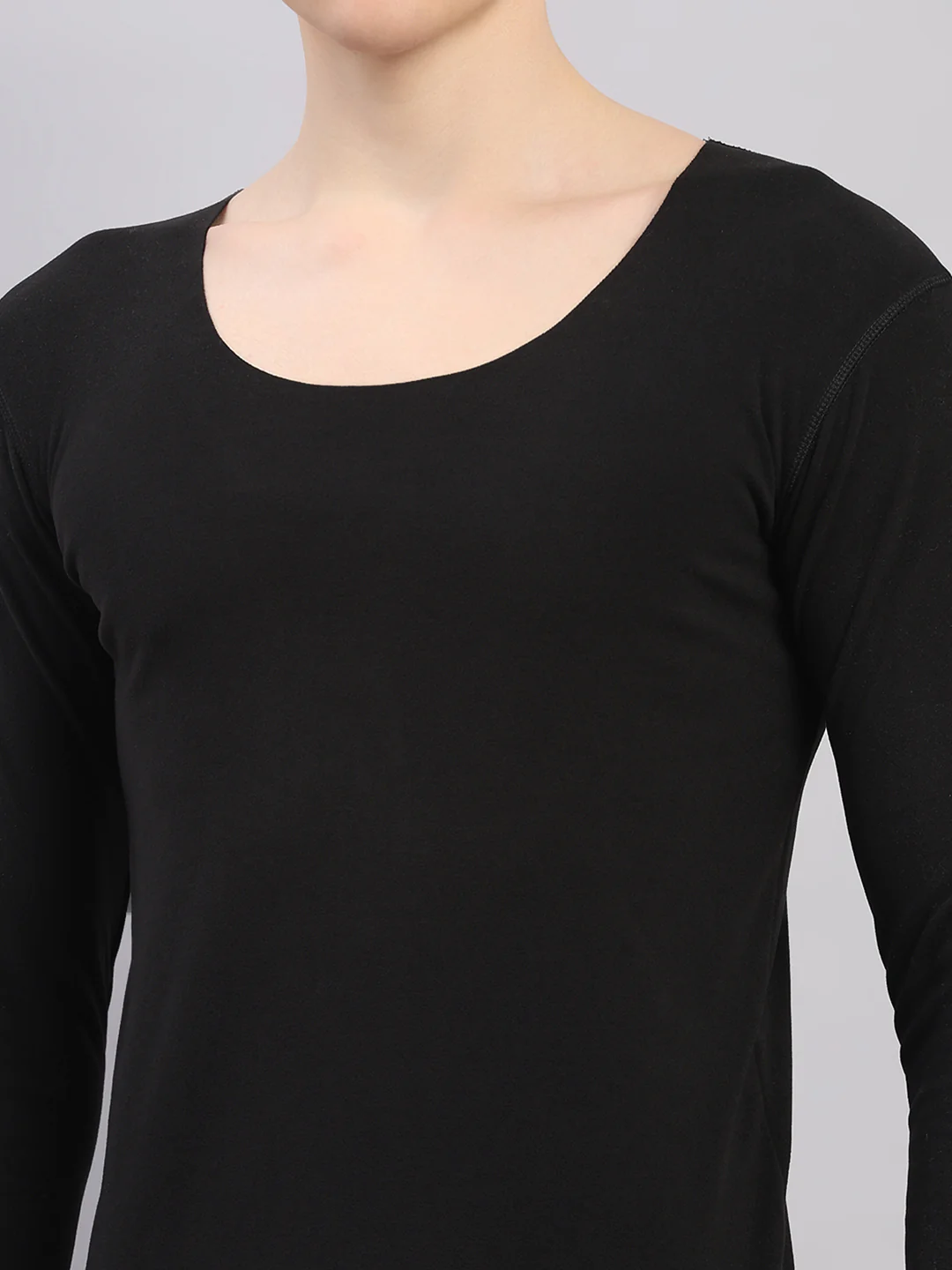 Rock.it Men Black Solid Round Neck Full Sleeve Thermal Vest - Image 7