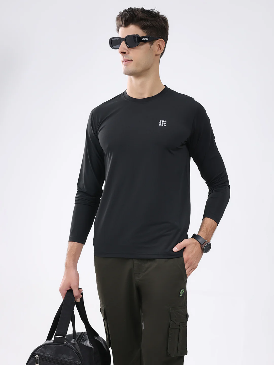 Rock.it Men Black Solid Round Neck Full Sleeve Winter T-Shirt - Image 6