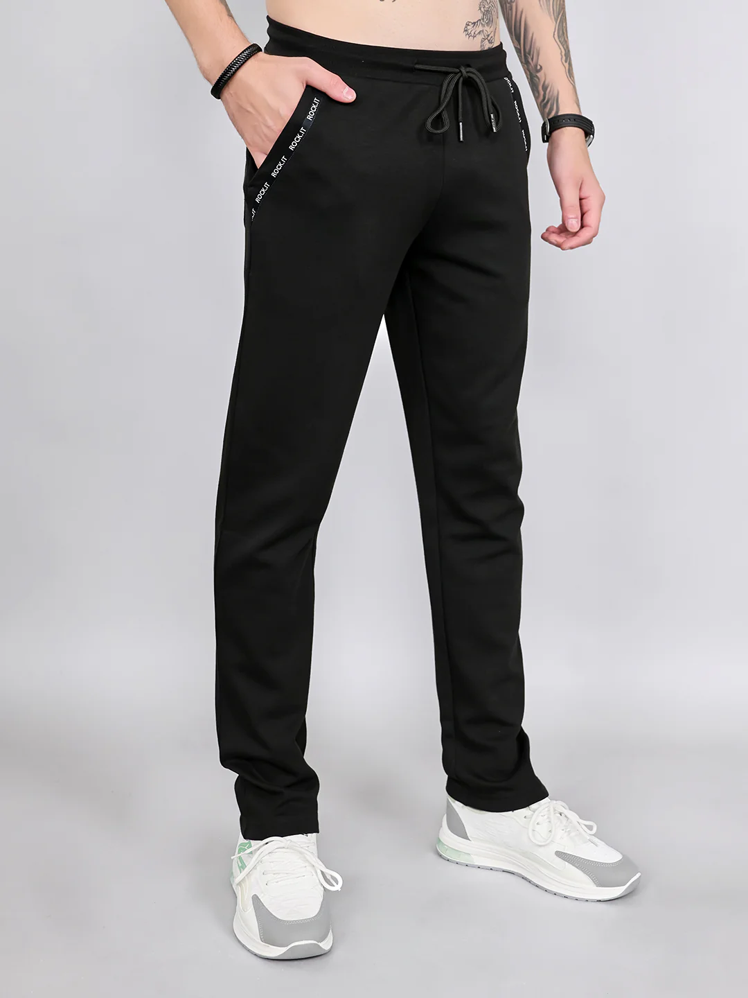 Rock.it Men Black Solid Smart Fit Lower - Image 2