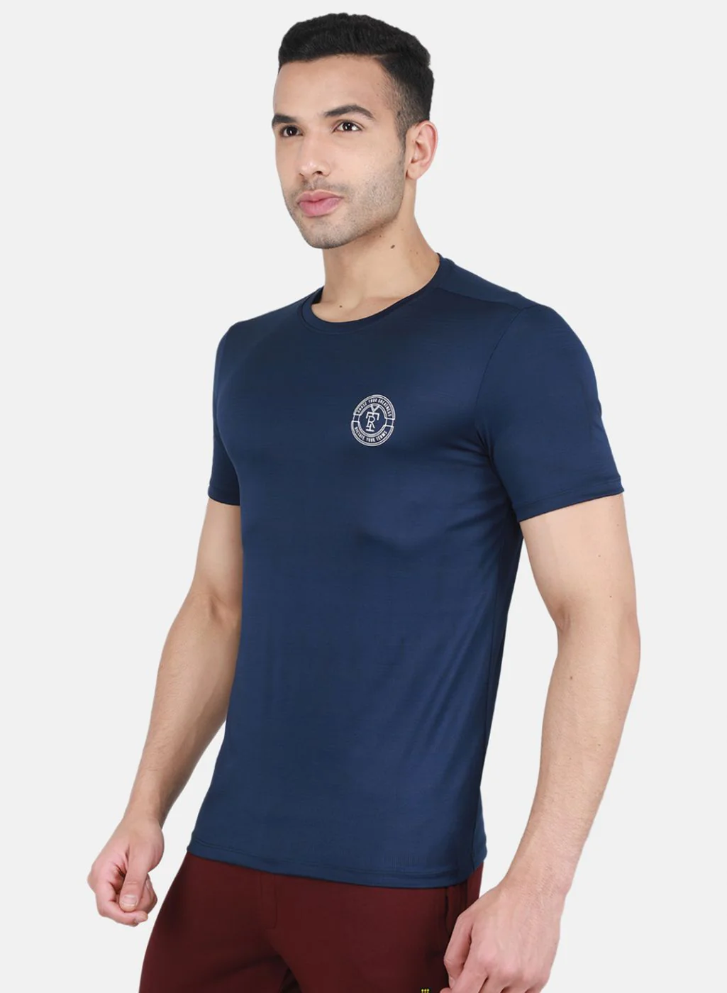 Rock.it Men Blue Self Design T-Shirt - Image 2