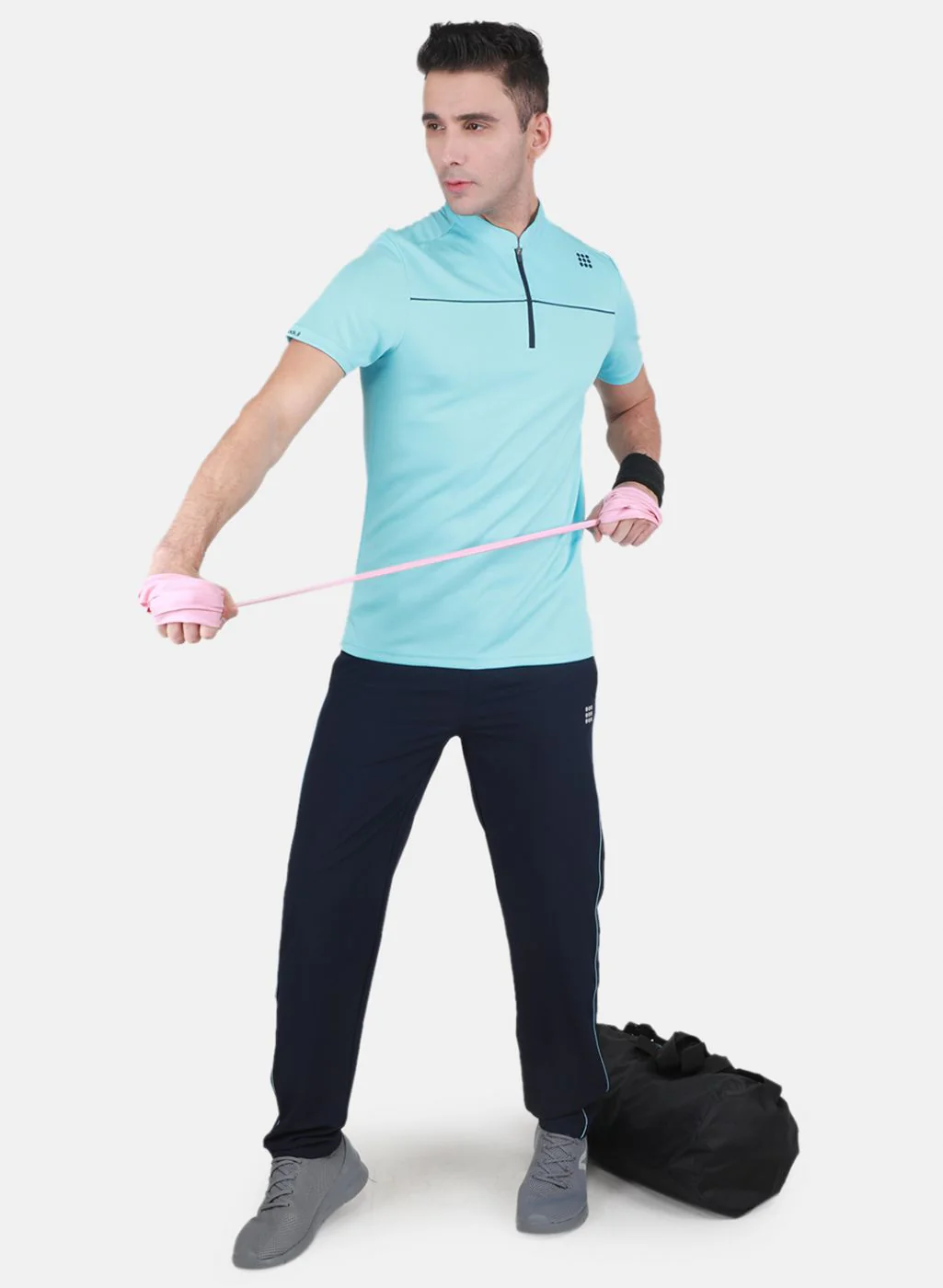 Rock.it Men Blue Self Design Tracksuit - Image 4