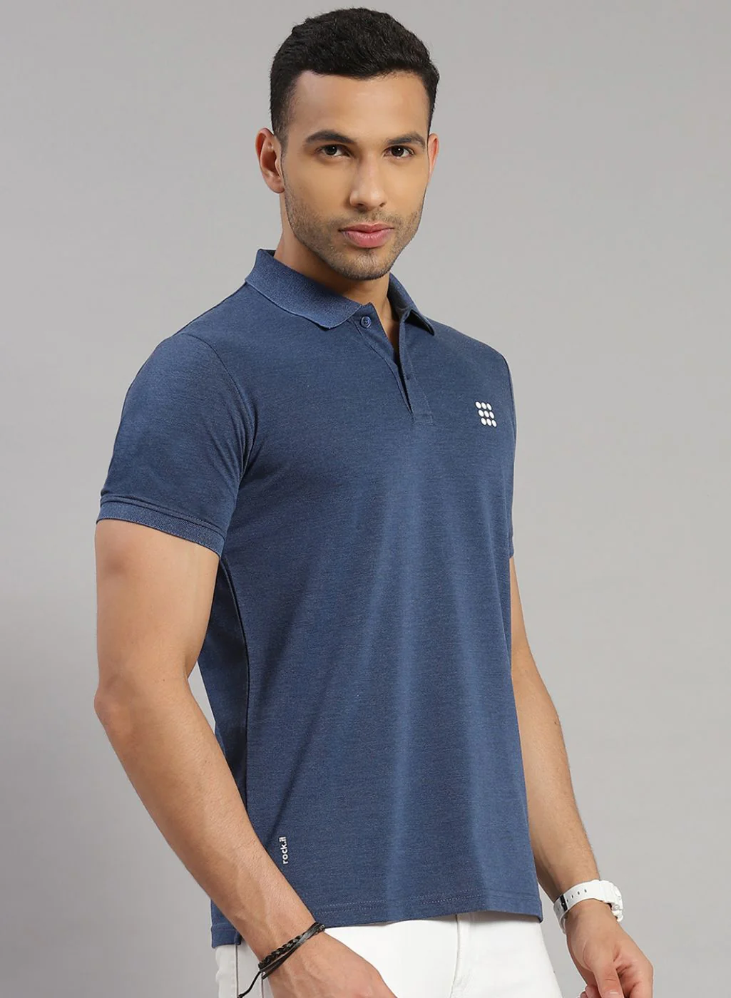 Rock.it Men Blue Solid T-Shirt - Image 4