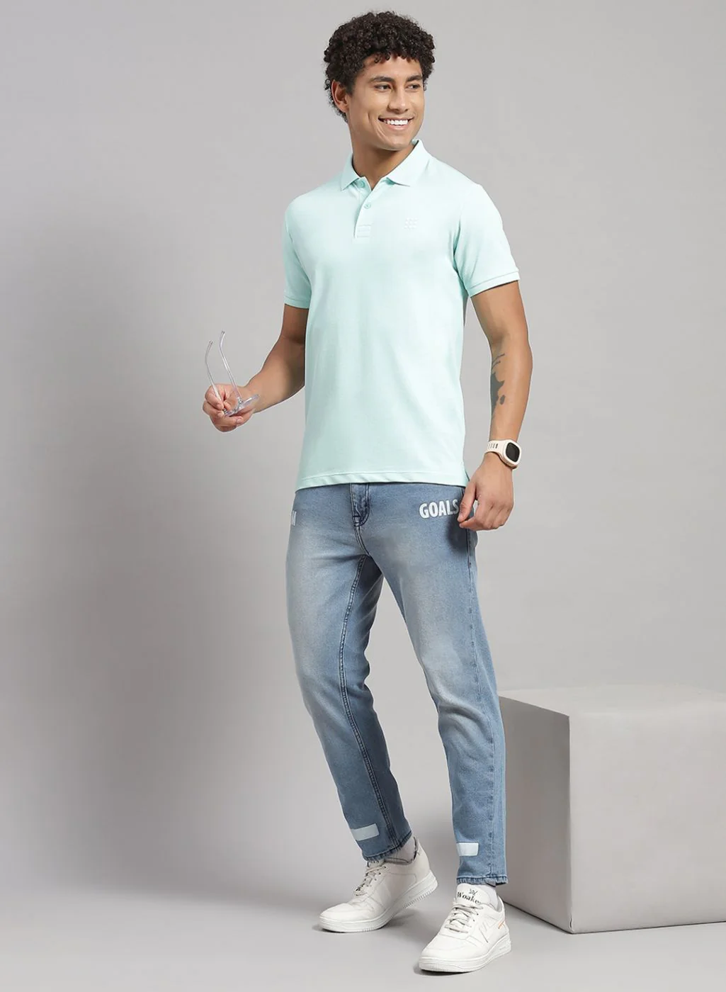 Rock.it Men Blue Solid T-Shirt - Image 5