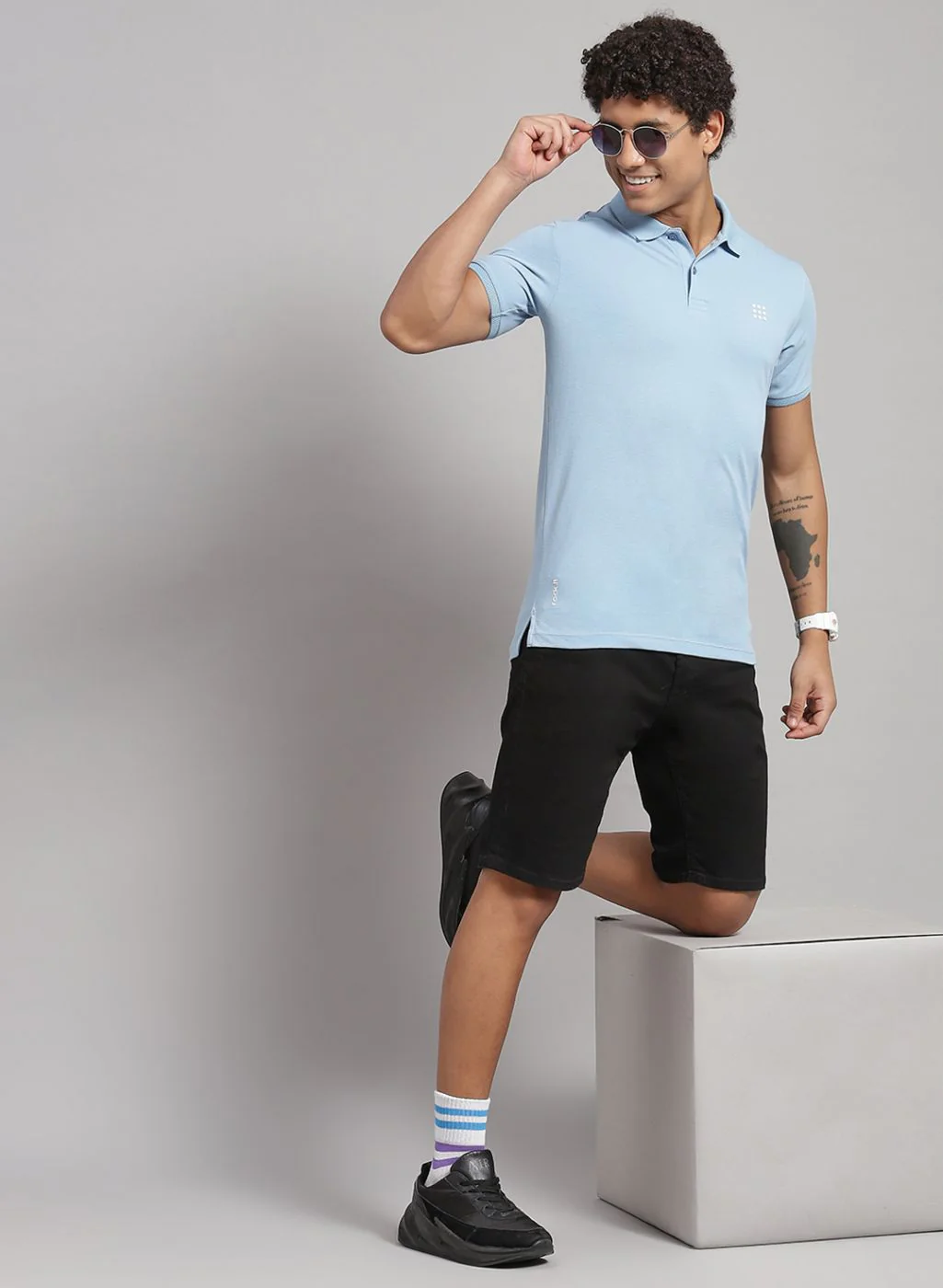 Rock.it Men Blue Solid T-Shirt - Image 5