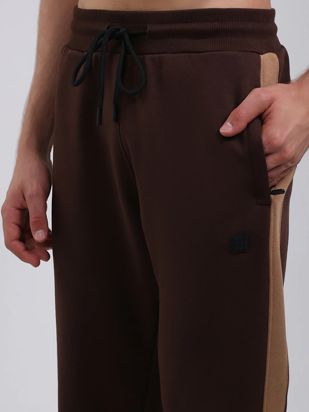 Rock.it Men Brown Solid Round Neck Full Sleeve Winter Tracksuit - Image 8
