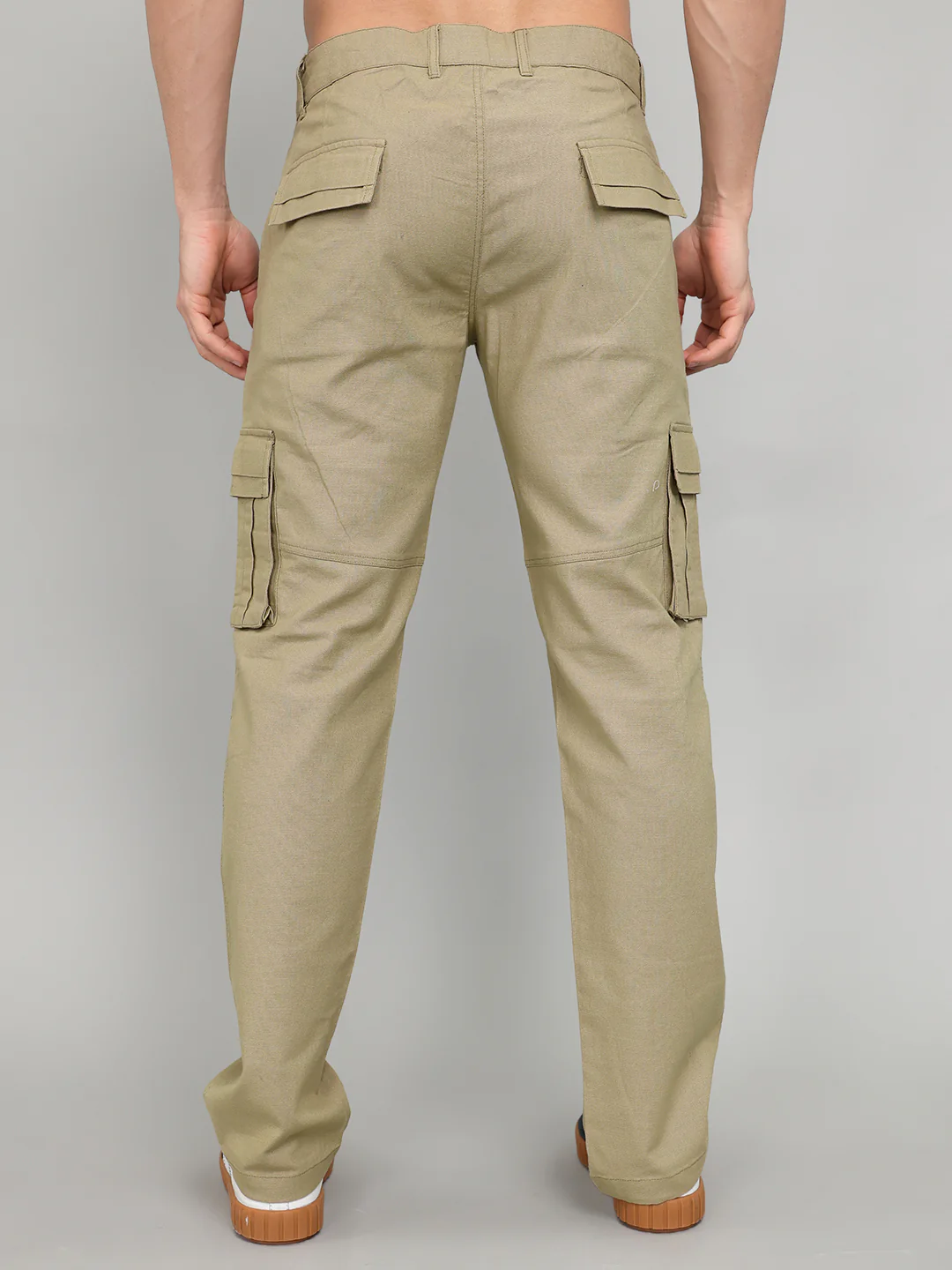 Rock.it Men Camel Brown Solid Slim Fit Cargo - Image 5