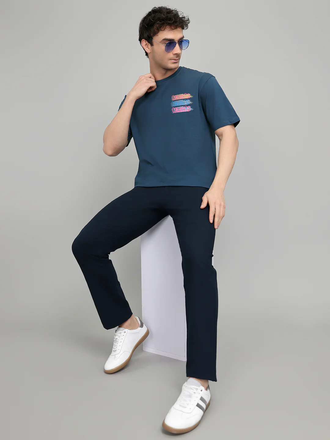 Rock.it Men Dark Blue Back Printed Round Neck Half Sleeve T-Shirt - Image 6