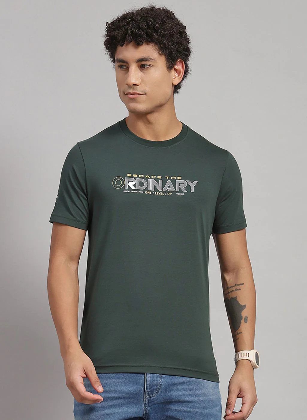 Rock.it Men Green Printed T-Shirt 2 Pc - Image 2
