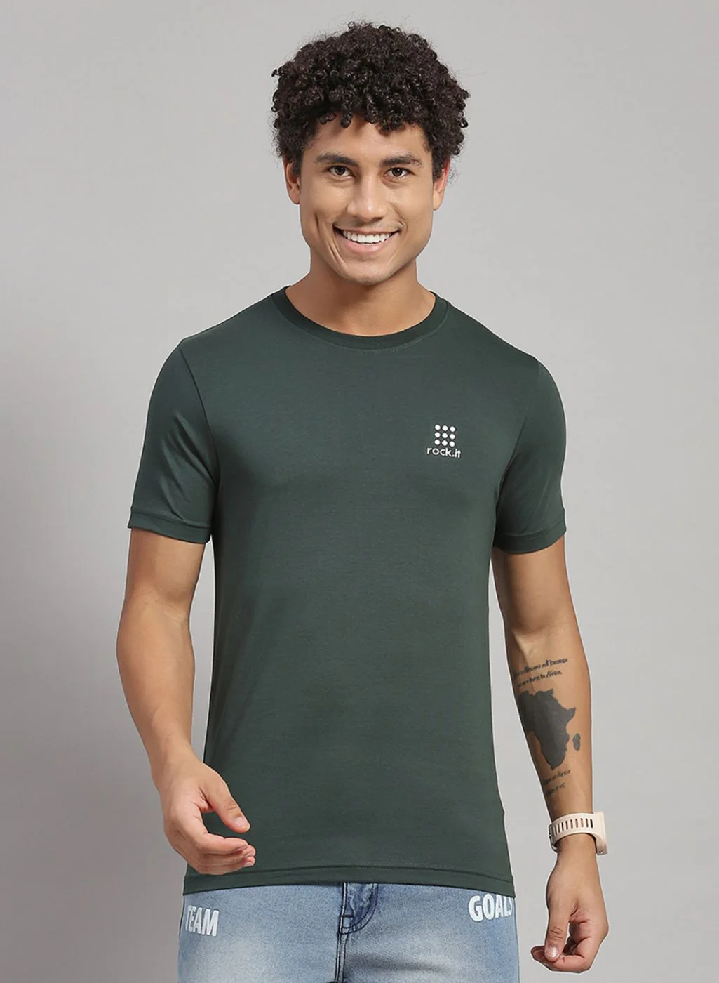 Rock.it Men Green Solid T-Shirt 2 Pc - Image 6