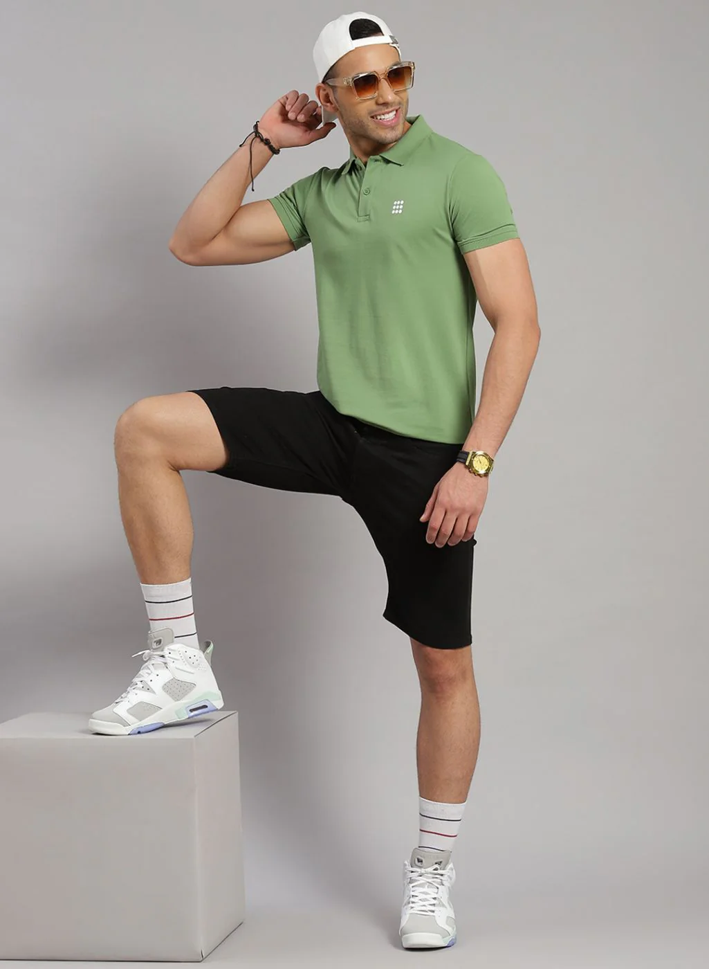 Rock.it Men Green Solid T-Shirt - Image 2