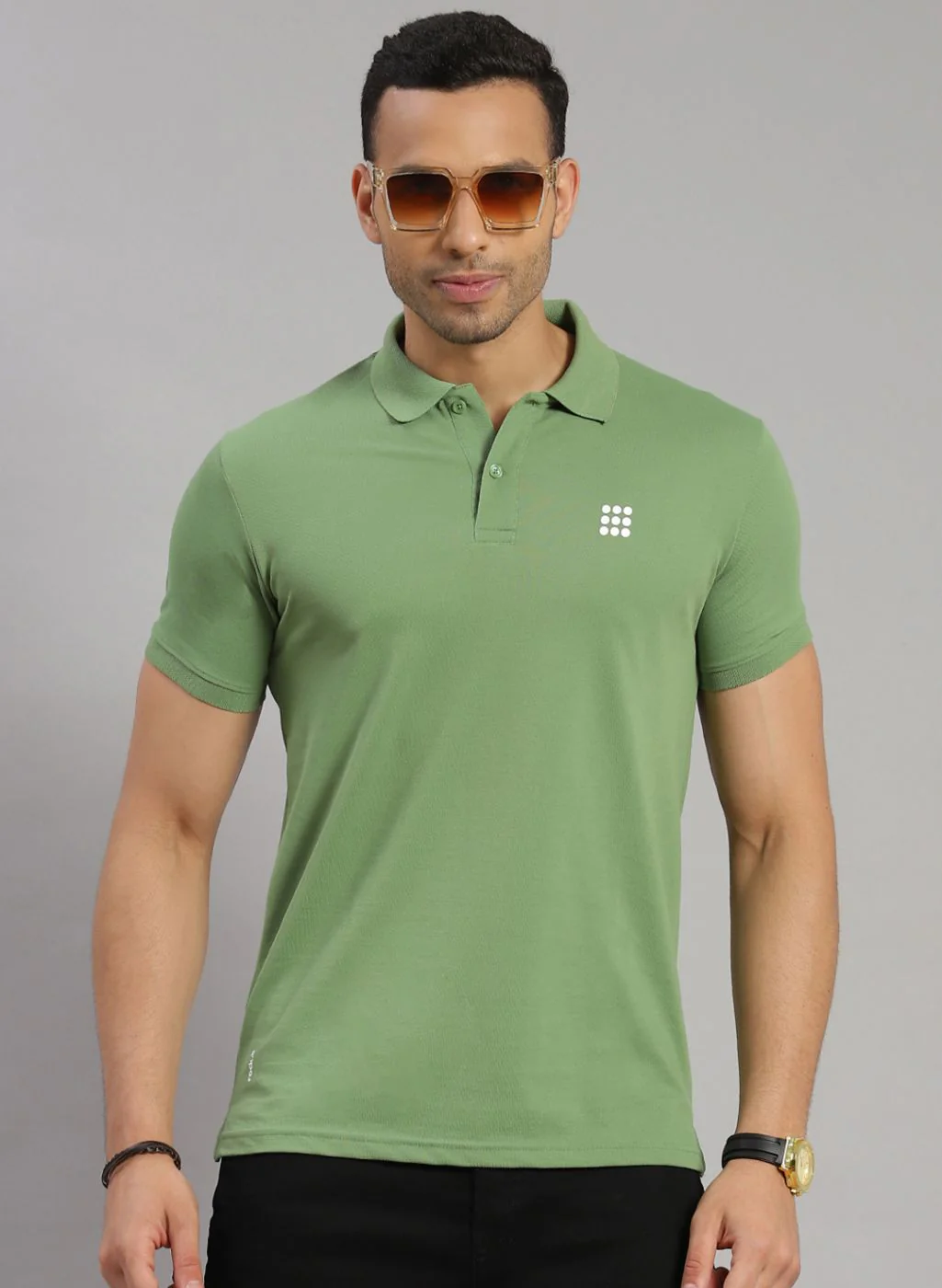 Rock.it Men Green Solid T-Shirt - Image 3