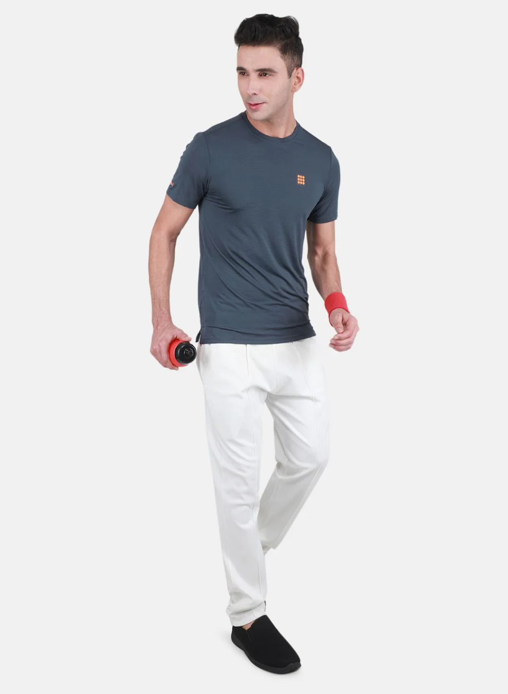 Rock.it Men Grey Self Design T-Shirt - Image 4