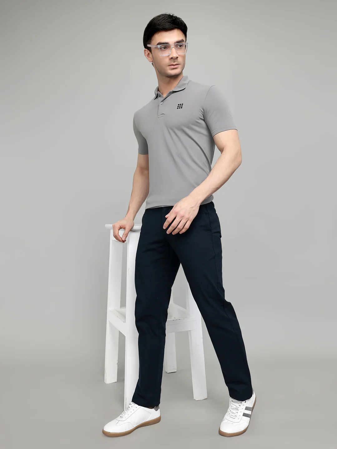Rock.it Men Grey Solid Collar Half Sleeve T-Shirt - Image 6