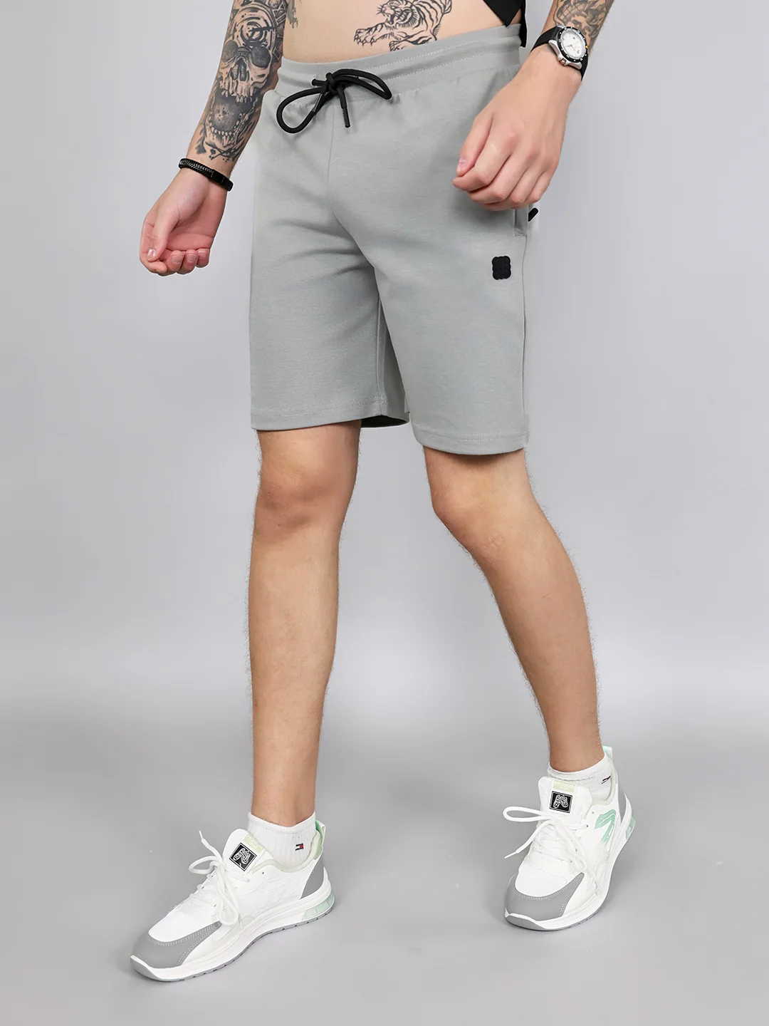 Rock.it Men Grey Solid Regular Fit Shorts - Image 2