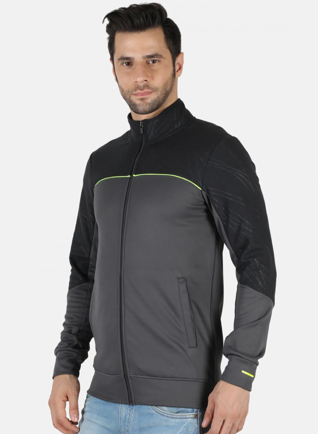 Rock.it Men Grey Solid Sweatshirt - Image 2
