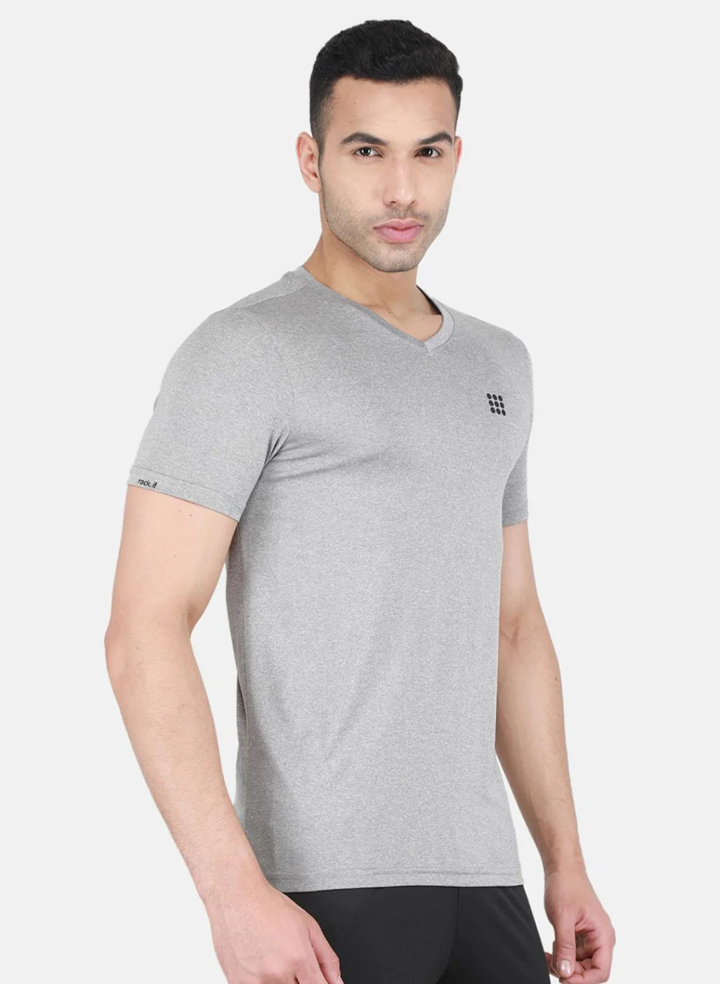 Rock.it Men Grey Solid T-Shirt - Image 6