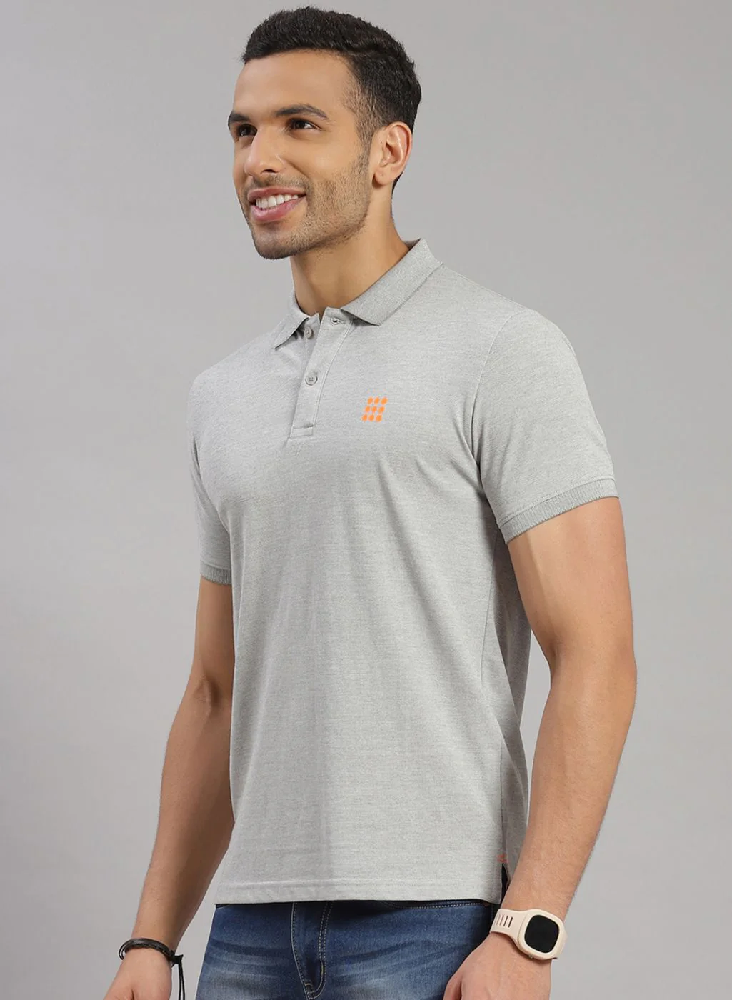 Rock.it Men Grey Solid T-Shirt - Image 3