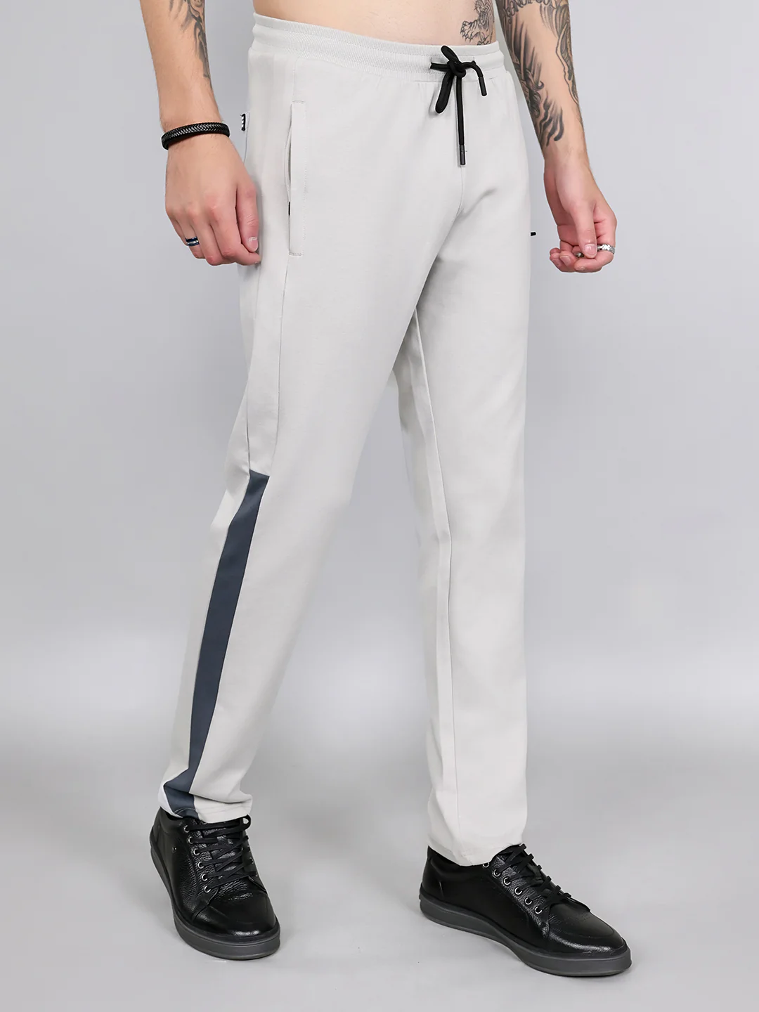 Rock.it Men Light Grey Solid Smart Fit Lower - Image 3