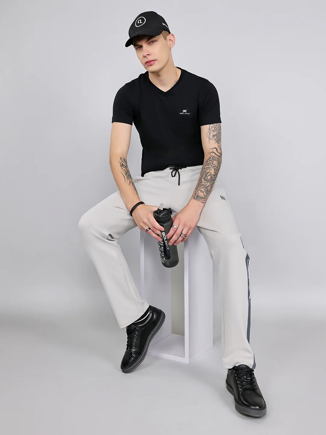 Rock.it Men Light Grey Solid Smart Fit Lower - Image 6