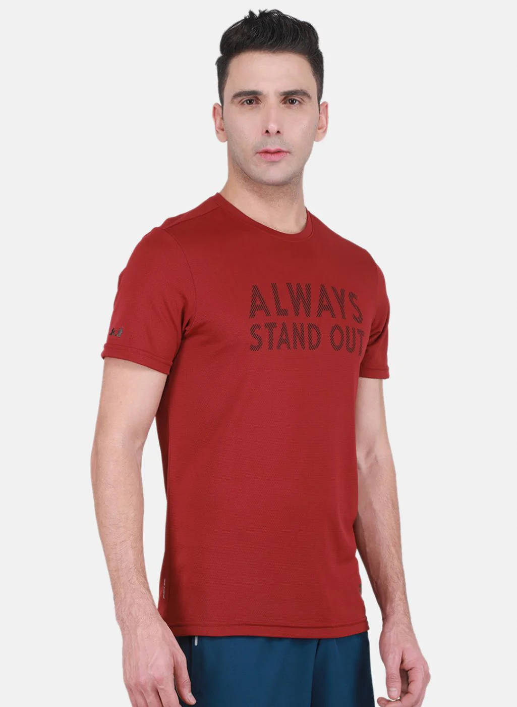Rock.it Men Maroon Self Design T-Shirt - Image 6
