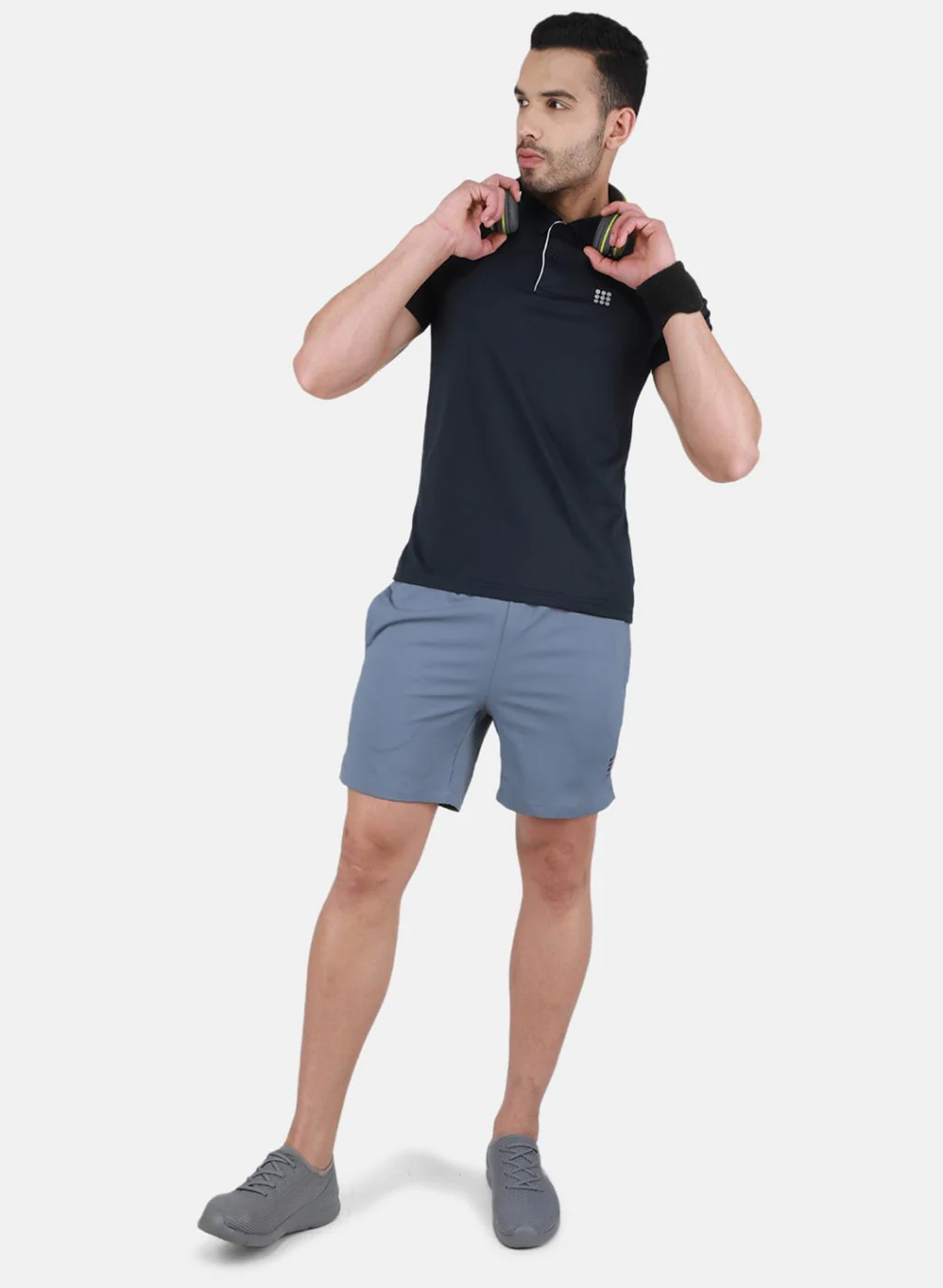 Rock.it Men Navy Blue Self Design T-Shirt - Image 4