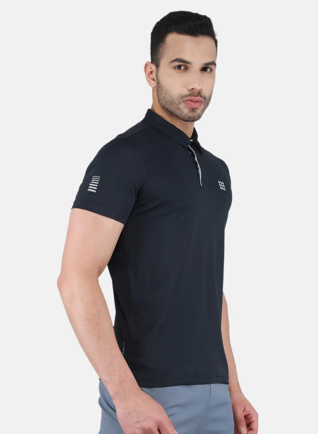 Rock.it Men Navy Blue Self Design T-Shirt - Image 6