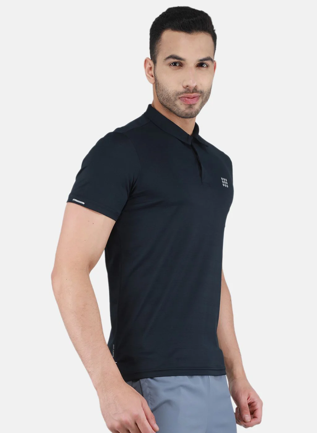 Rock.it Men Navy Blue Self Design T-Shirt - Image 6