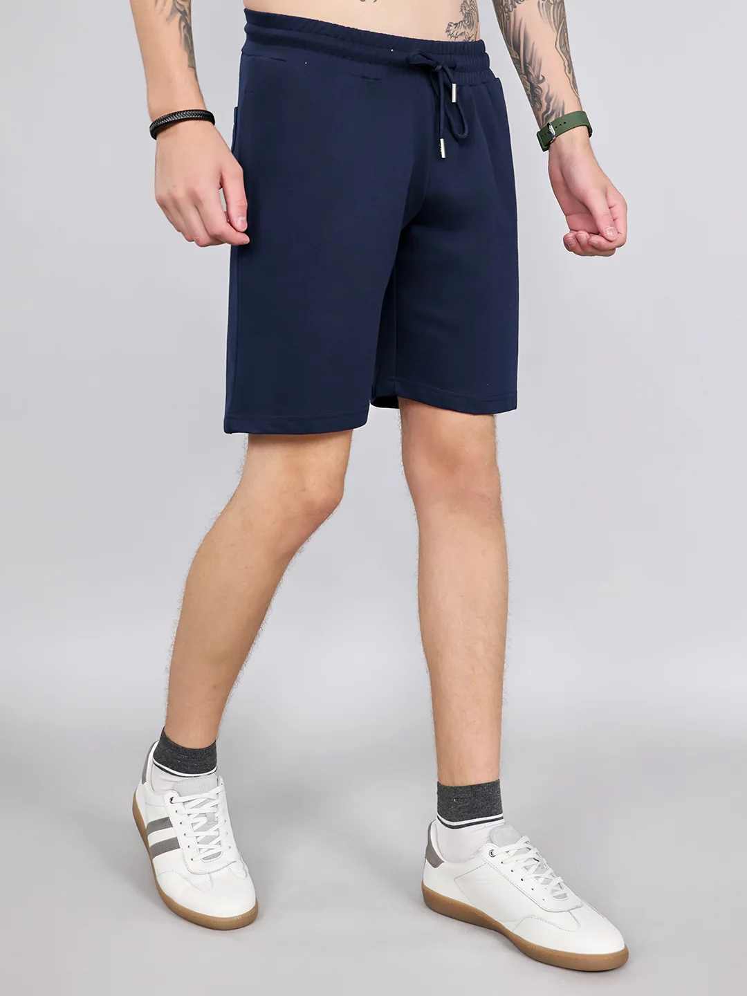 Rock.it Men Navy Blue Solid Regular Fit Shorts - Image 3