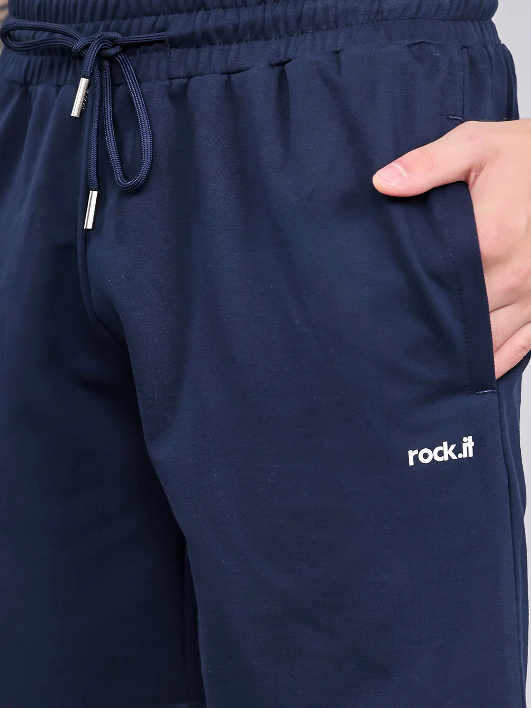 Rock.it Men Navy Blue Solid Regular Fit Shorts - Image 5