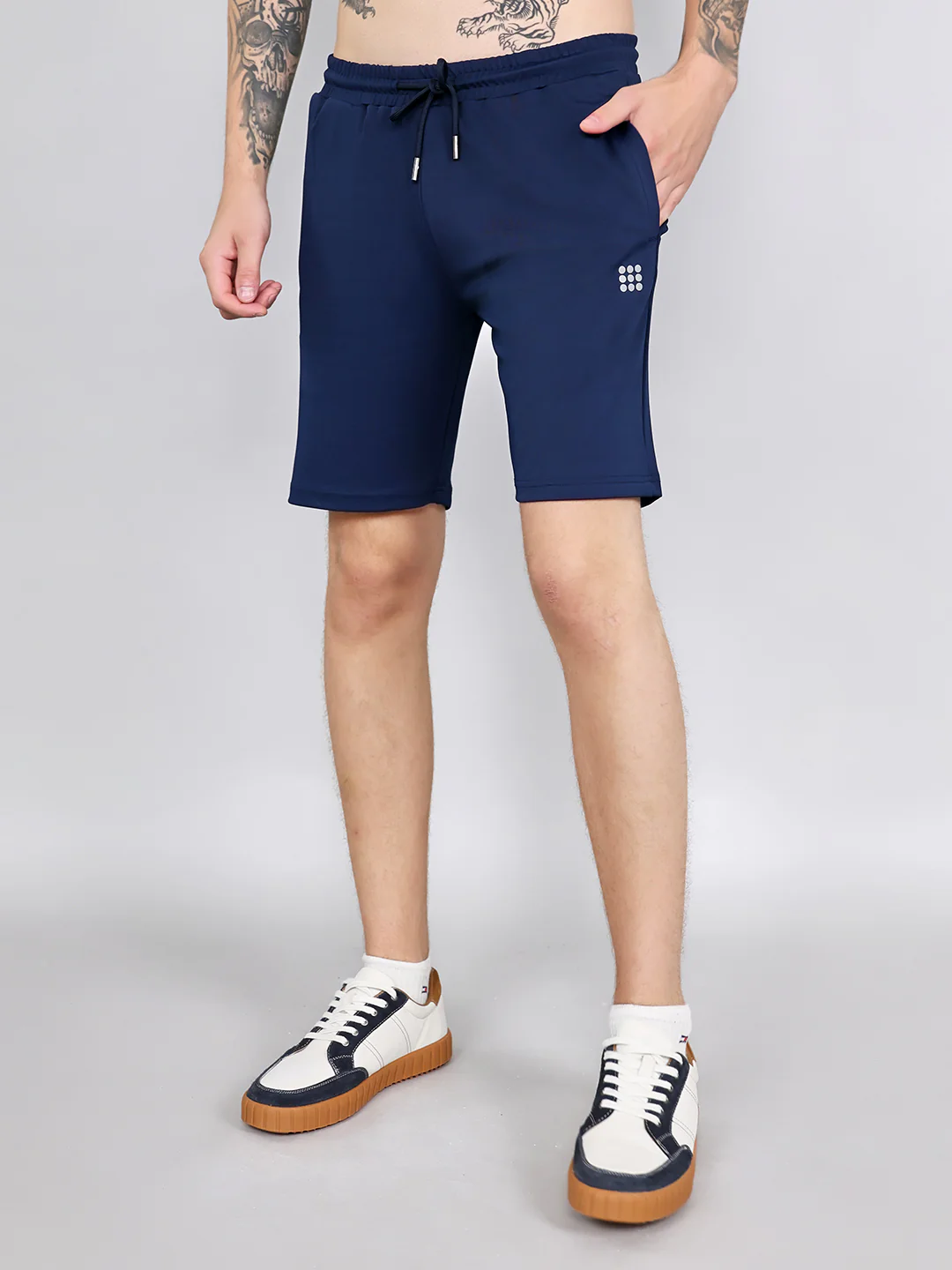 Rock.it Men Navy Blue Solid Regular Fit Shorts - Image 2