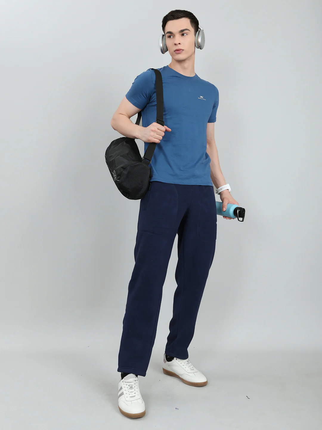 Rock.it Men Navy Blue Solid Regular Fit Winter Lower - Image 6