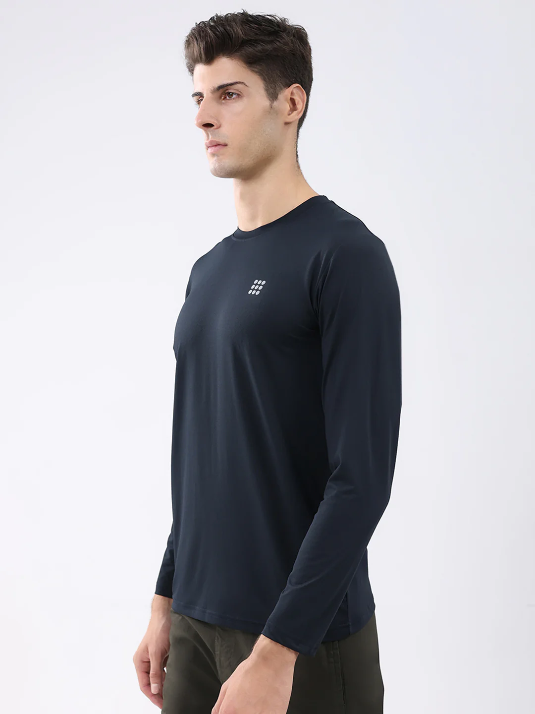 Rock.it Men Navy Blue Solid Round Neck Full Sleeve Winter T-Shirt - Image 3