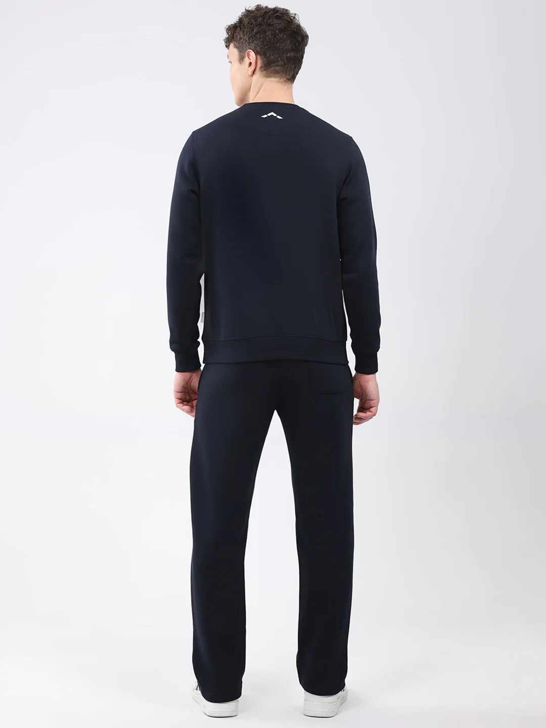 Rock.it Men Navy Blue Solid Round Neck Sleeveless Winter Tracksuit - Image 5