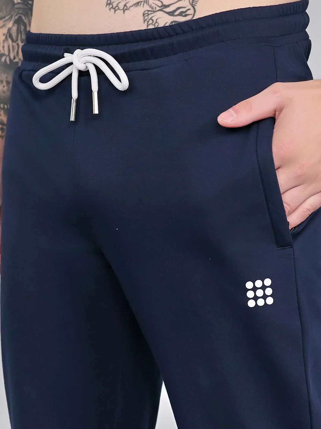 Rock.it Men Navy Blue Solid Smart Fit Lower - Image 5