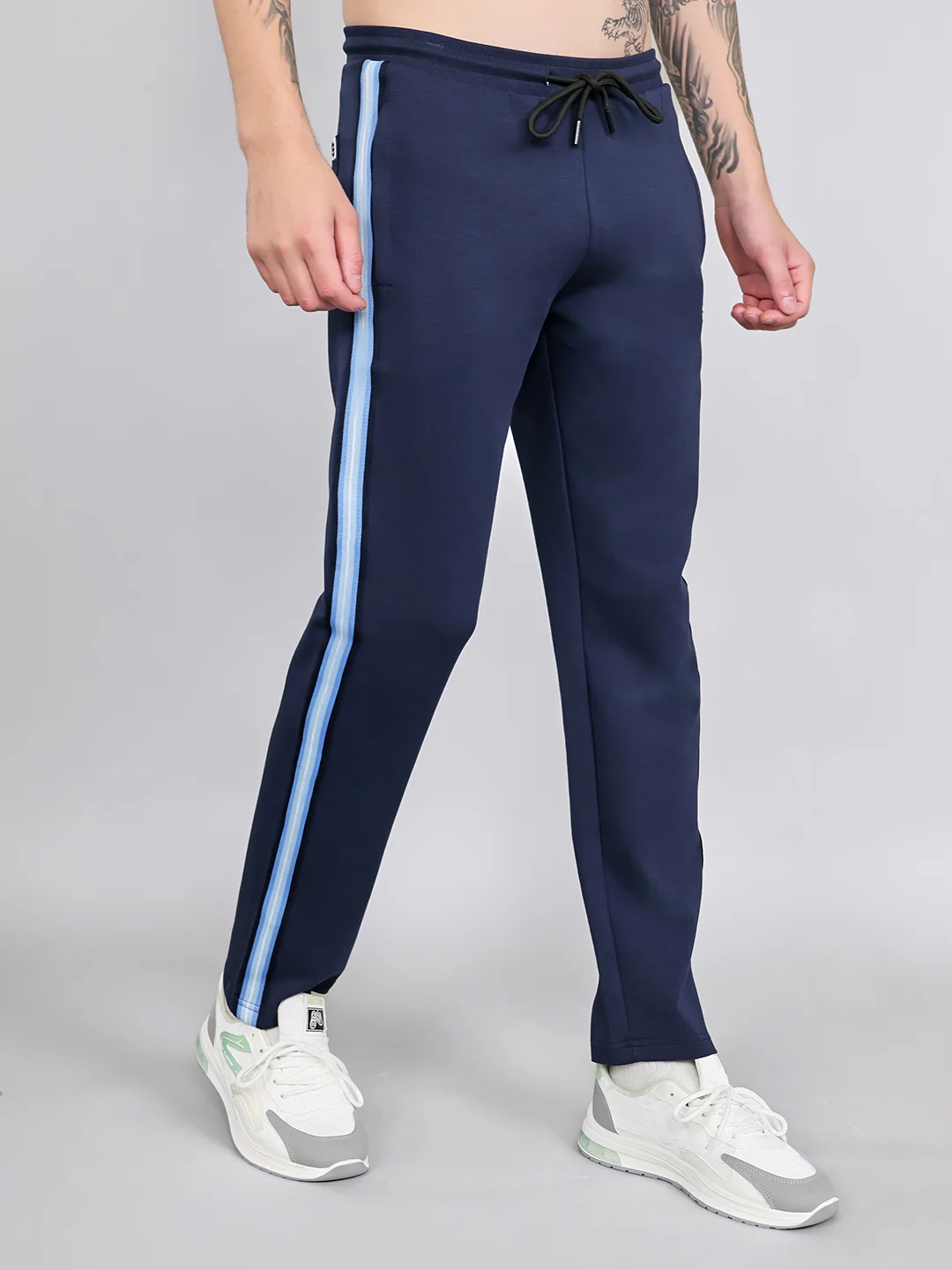 Rock.it Men Navy Blue Solid Smart Fit Lower - Image 3