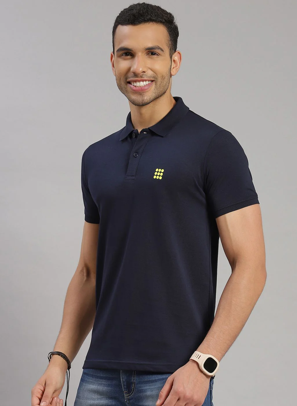 Rock.it Men Navy Blue Solid T-Shirt - Image 3