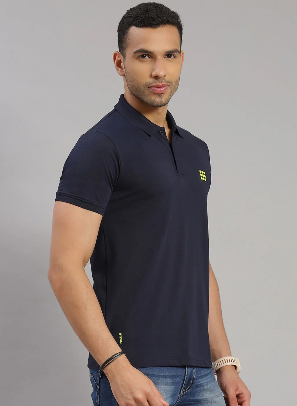 Rock.it Men Navy Blue Solid T-Shirt - Image 4