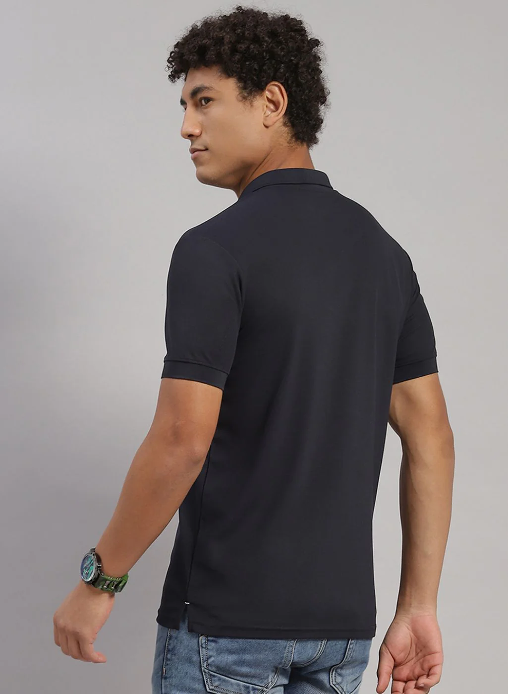 Rock.it Men Navy Blue Solid T-Shirt - Image 4