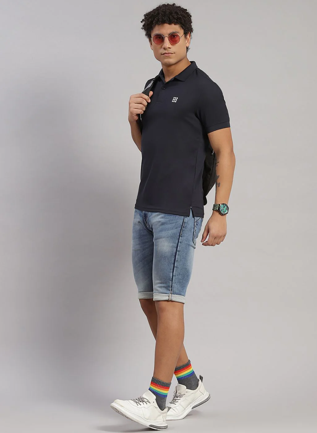 Rock.it Men Navy Blue Solid T-Shirt - Image 5