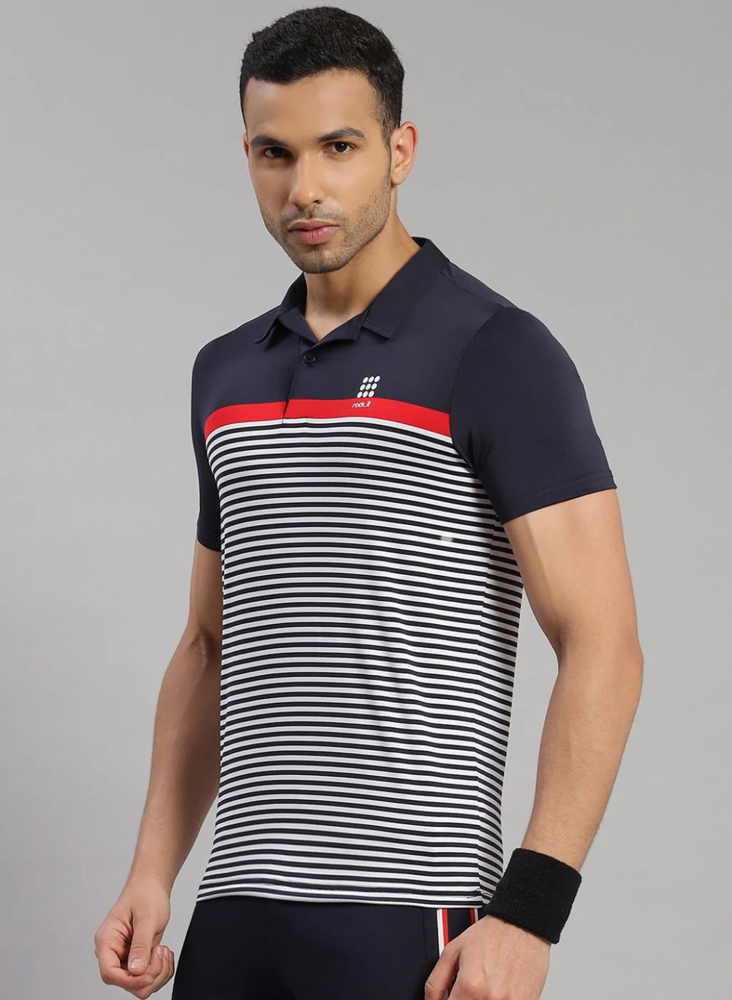 Rock.it Men Navy Blue & White Stripe T-Shirt - Image 3