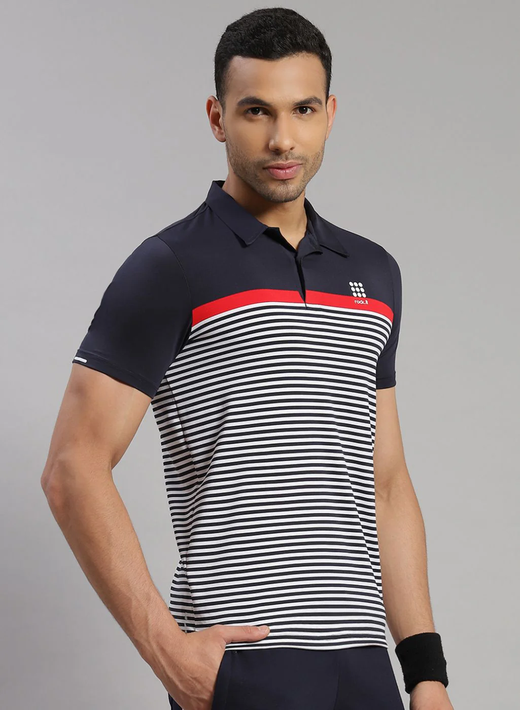 Rock.it Men Navy Blue & White Stripe T-Shirt - Image 4