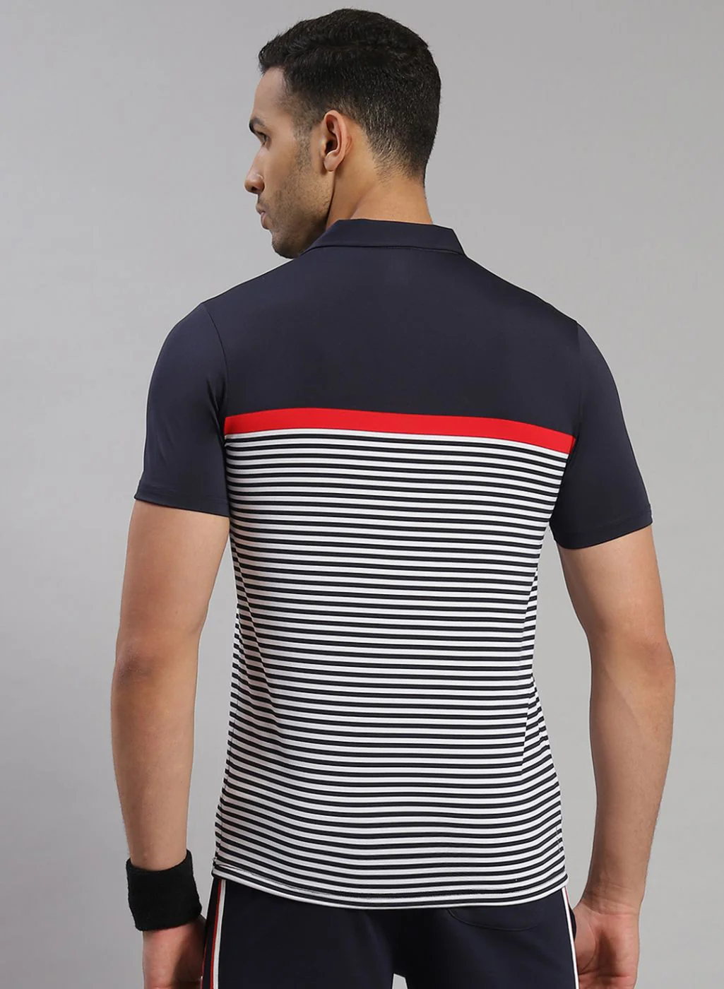 Rock.it Men Navy Blue & White Stripe T-Shirt - Image 5