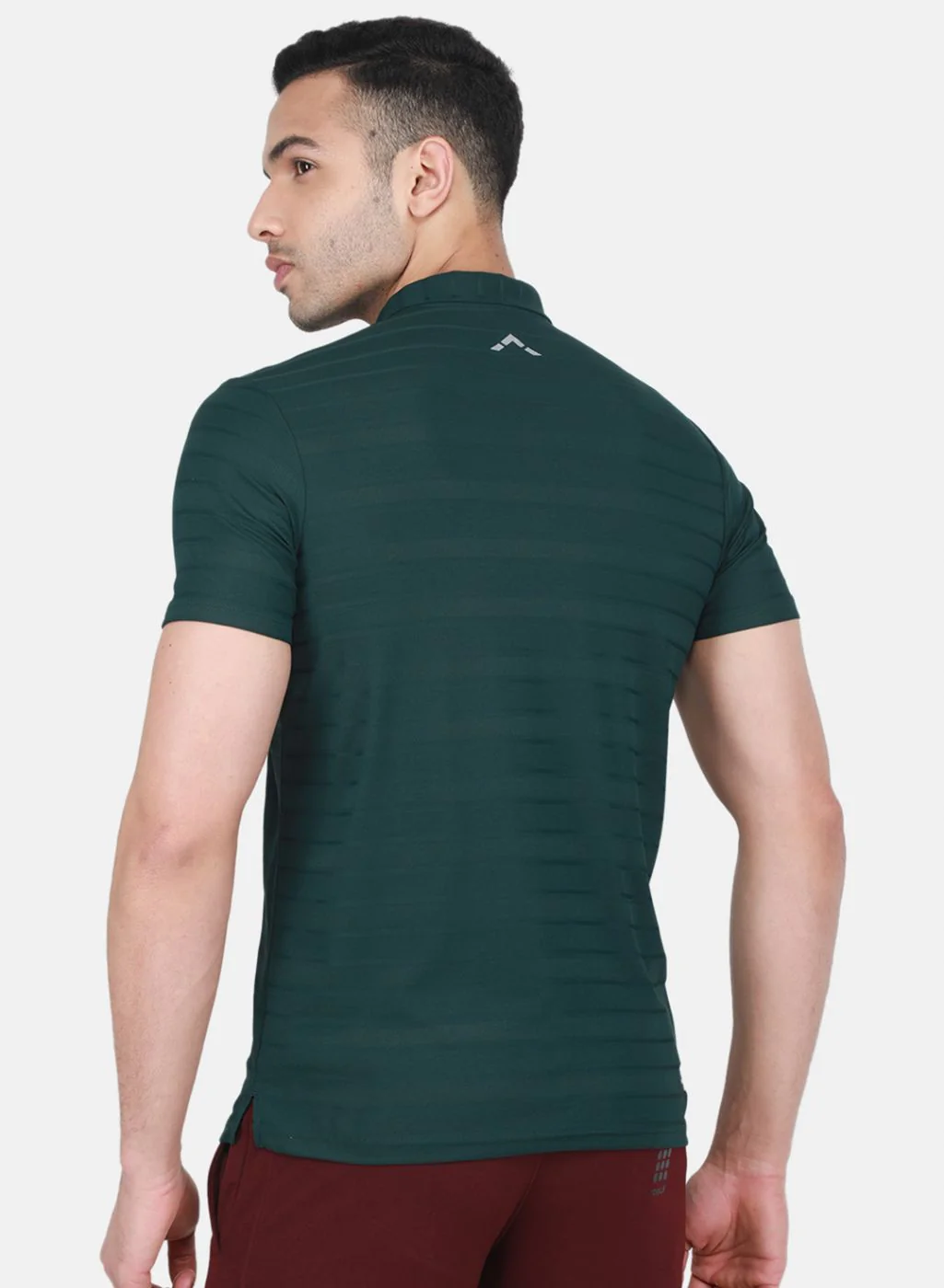 Rock.it Men Olive Self Design T-Shirt - Image 3